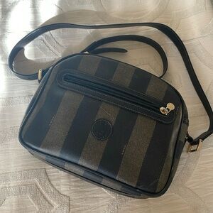 Fendi Vintage Pequin Stripe Crossbody Camera Bag Needing Strap Repair